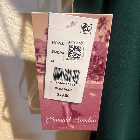 Emerald Sunday Dark Green Asymmetrical Leg Formal Mini Dress Juniors Size M - Picture 3 of 3